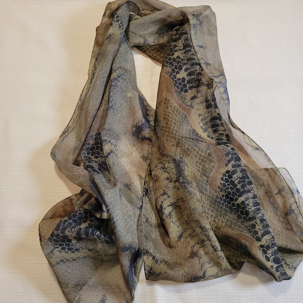 Snakeskin Pattern Sheer Scarf